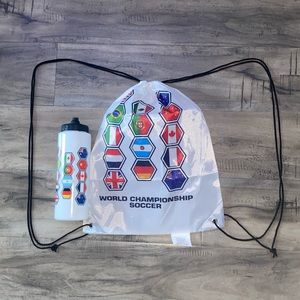 World Cup Fan Drawstring Bag Soccer Pack Backpack Including Cup Multicolor